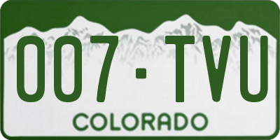 CO license plate 007TVU