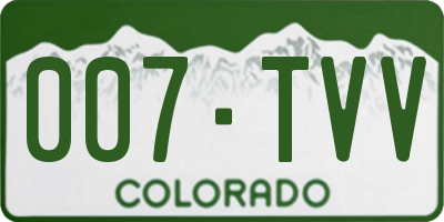 CO license plate 007TVV