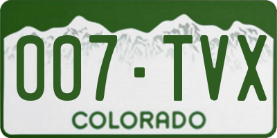 CO license plate 007TVX