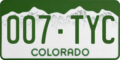 CO license plate 007TYC
