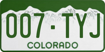 CO license plate 007TYJ