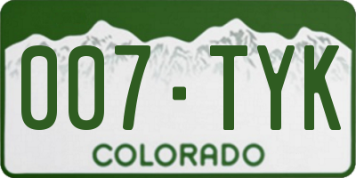 CO license plate 007TYK