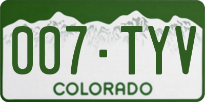 CO license plate 007TYV