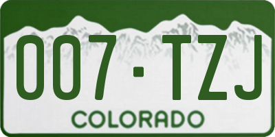 CO license plate 007TZJ