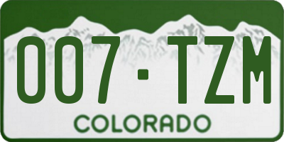 CO license plate 007TZM