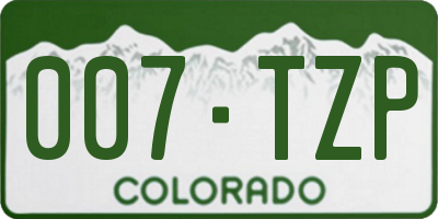 CO license plate 007TZP