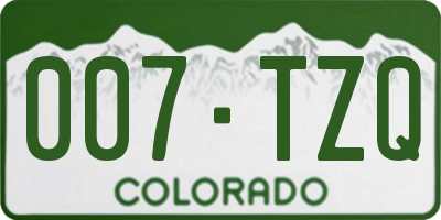 CO license plate 007TZQ