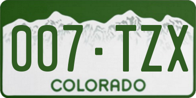 CO license plate 007TZX