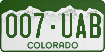 CO license plate 007UAB