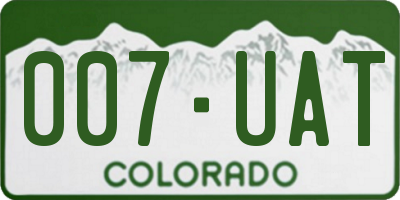 CO license plate 007UAT