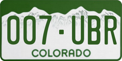 CO license plate 007UBR