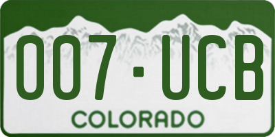 CO license plate 007UCB