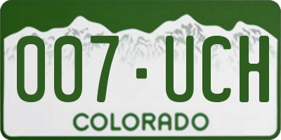 CO license plate 007UCH
