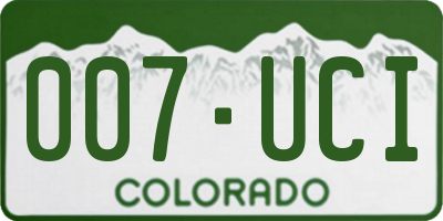 CO license plate 007UCI