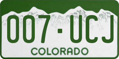 CO license plate 007UCJ