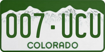 CO license plate 007UCU