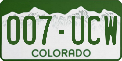 CO license plate 007UCW