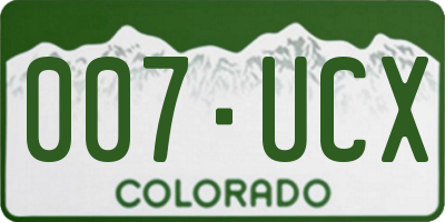 CO license plate 007UCX