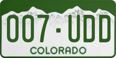 CO license plate 007UDD