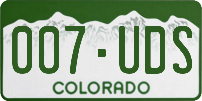 CO license plate 007UDS