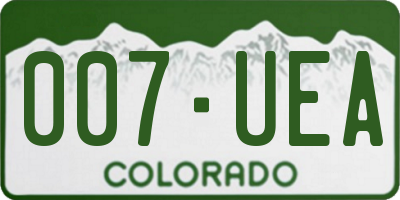CO license plate 007UEA