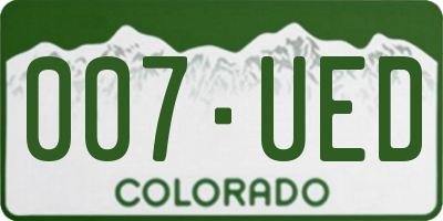 CO license plate 007UED