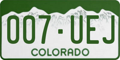 CO license plate 007UEJ