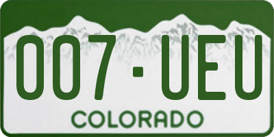 CO license plate 007UEU