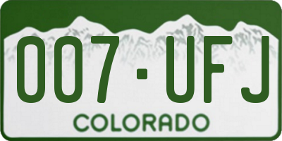 CO license plate 007UFJ
