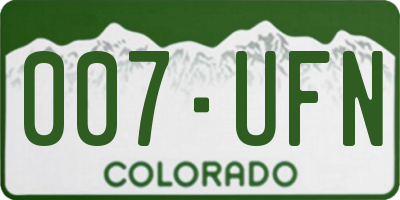CO license plate 007UFN