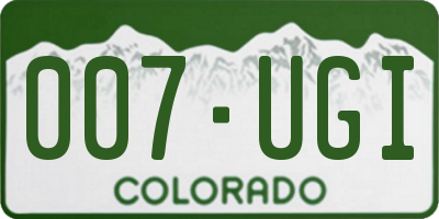 CO license plate 007UGI