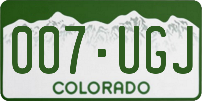 CO license plate 007UGJ