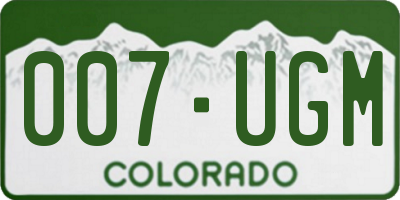 CO license plate 007UGM