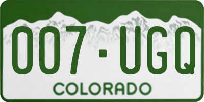 CO license plate 007UGQ