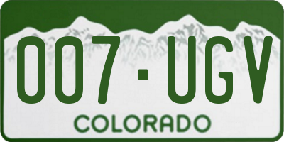 CO license plate 007UGV