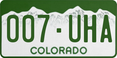 CO license plate 007UHA