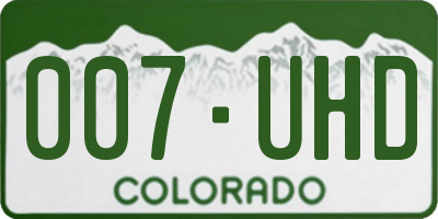 CO license plate 007UHD