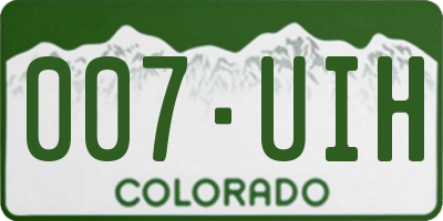 CO license plate 007UIH