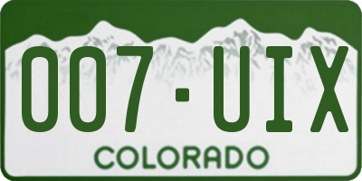 CO license plate 007UIX