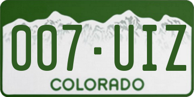 CO license plate 007UIZ