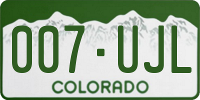 CO license plate 007UJL