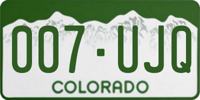 CO license plate 007UJQ