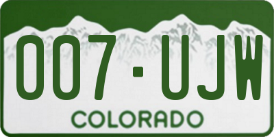 CO license plate 007UJW