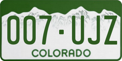 CO license plate 007UJZ
