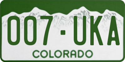 CO license plate 007UKA