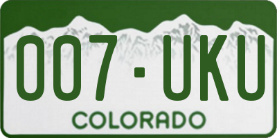 CO license plate 007UKU