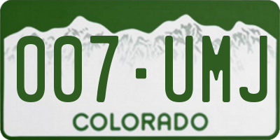 CO license plate 007UMJ