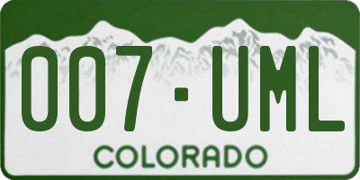 CO license plate 007UML