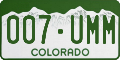 CO license plate 007UMM