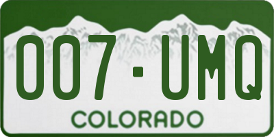 CO license plate 007UMQ